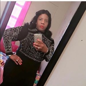 Bedazzled Top Black Jumpsuit